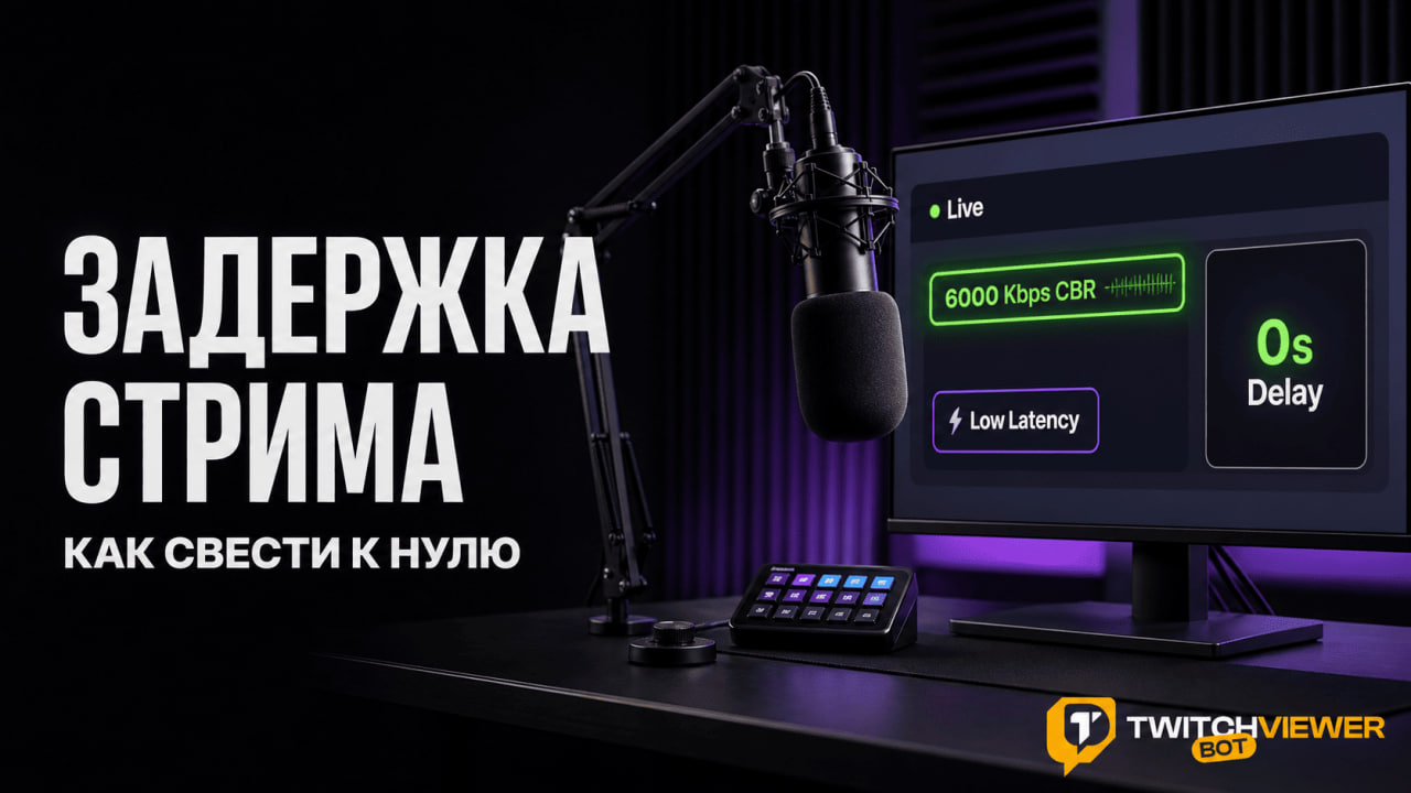 Как убрать и поставить задержку стрима на Твиче в 2026 году
